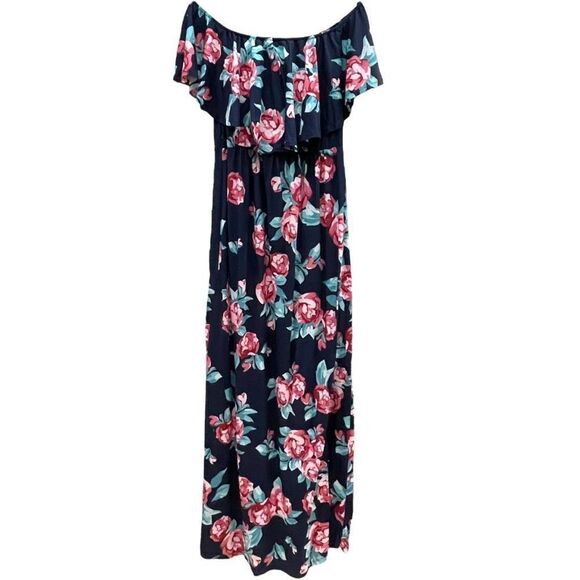 Kimi & Kai Women's Black & Red Floral Print Off-The-Shoulder M NWT - Picture 2 of 5